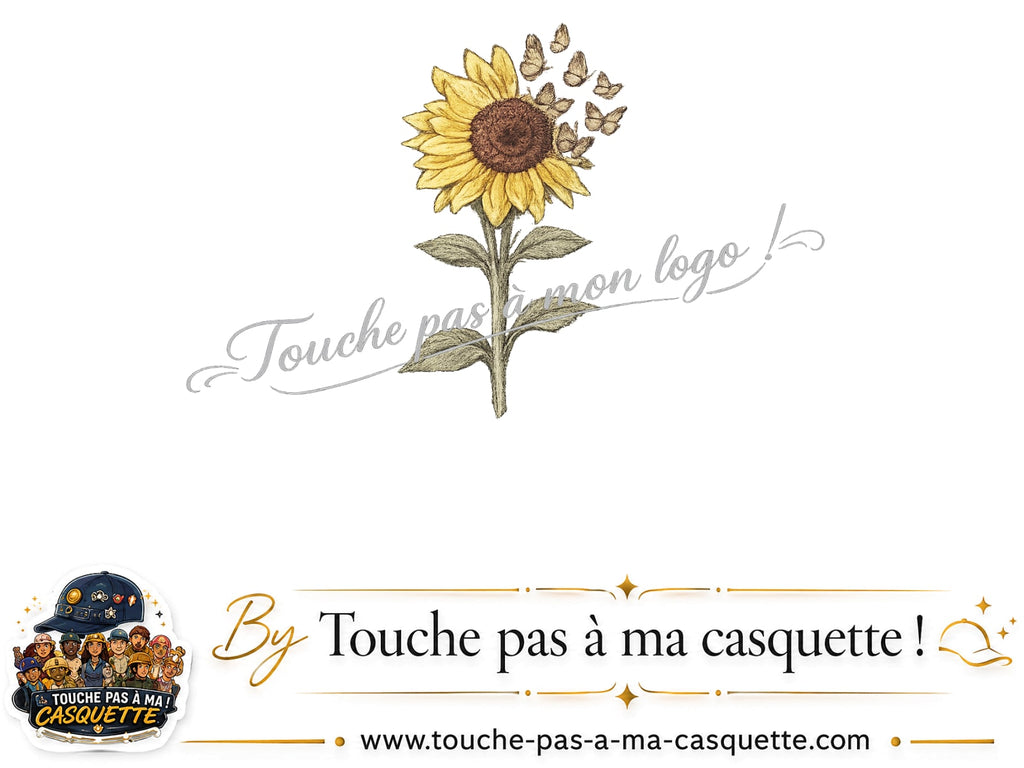 Logo logo13 / motif Tournesol bohème utilisé sur la casquette 7 cm