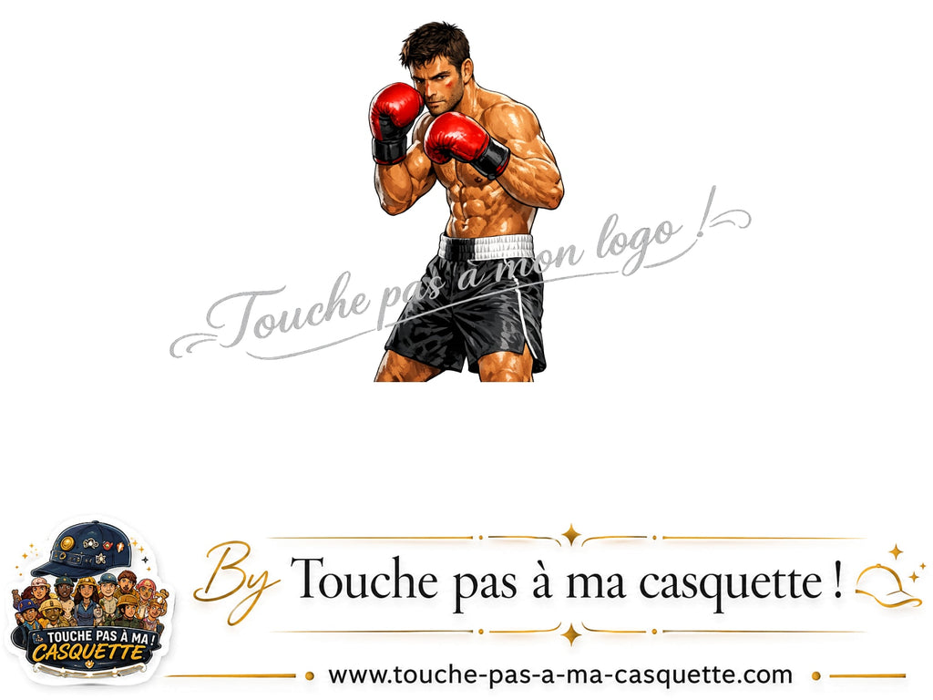 Visuel source Boxeur prêt au combat pour casquette personnalisée