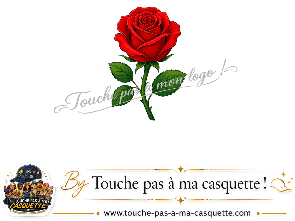 Motif Fleur de rose utilisé sur la casquette Vert foncé délavé 7 cm