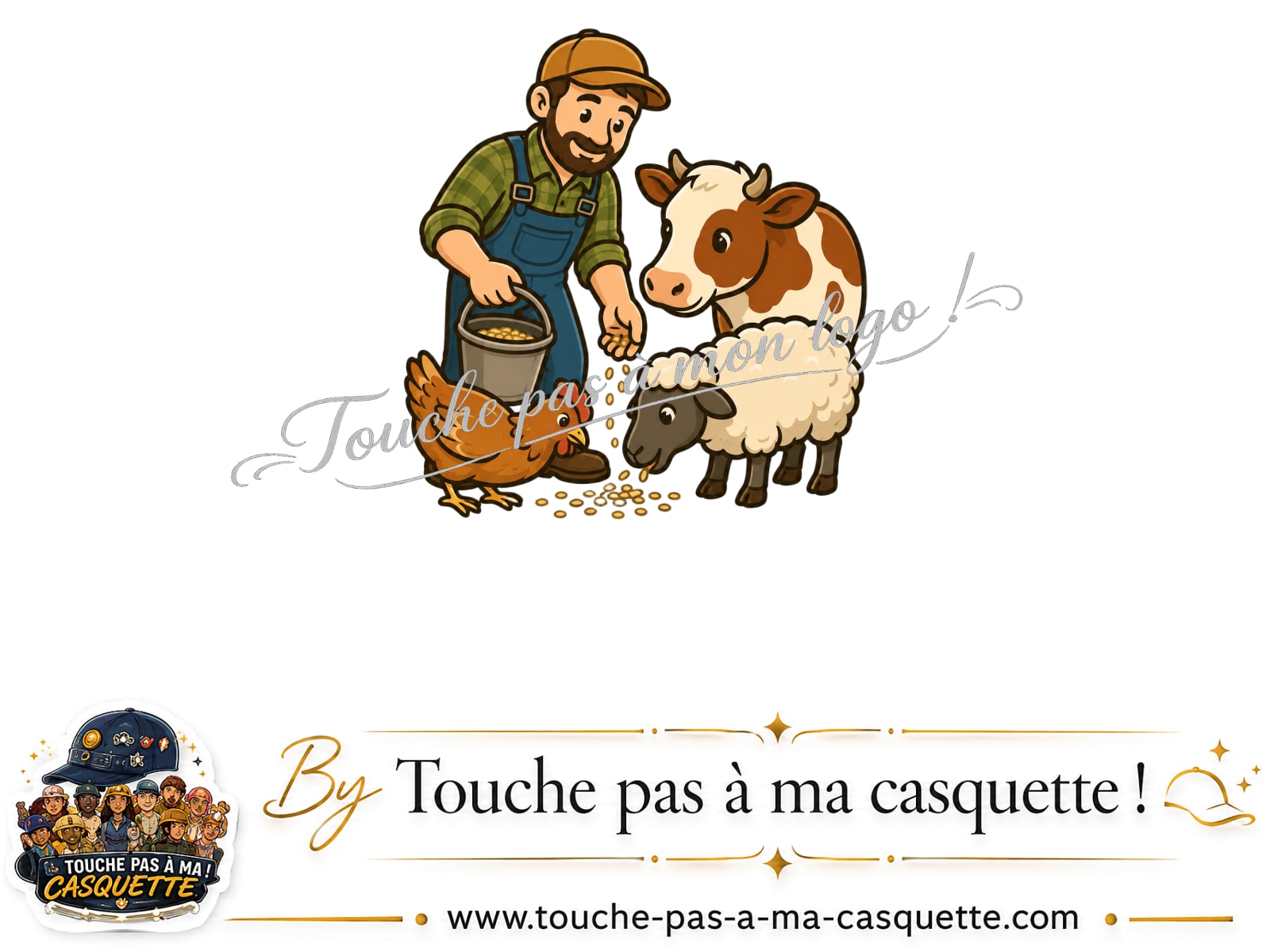 Visuel source Fermier et animaux pour casquette personnalisée