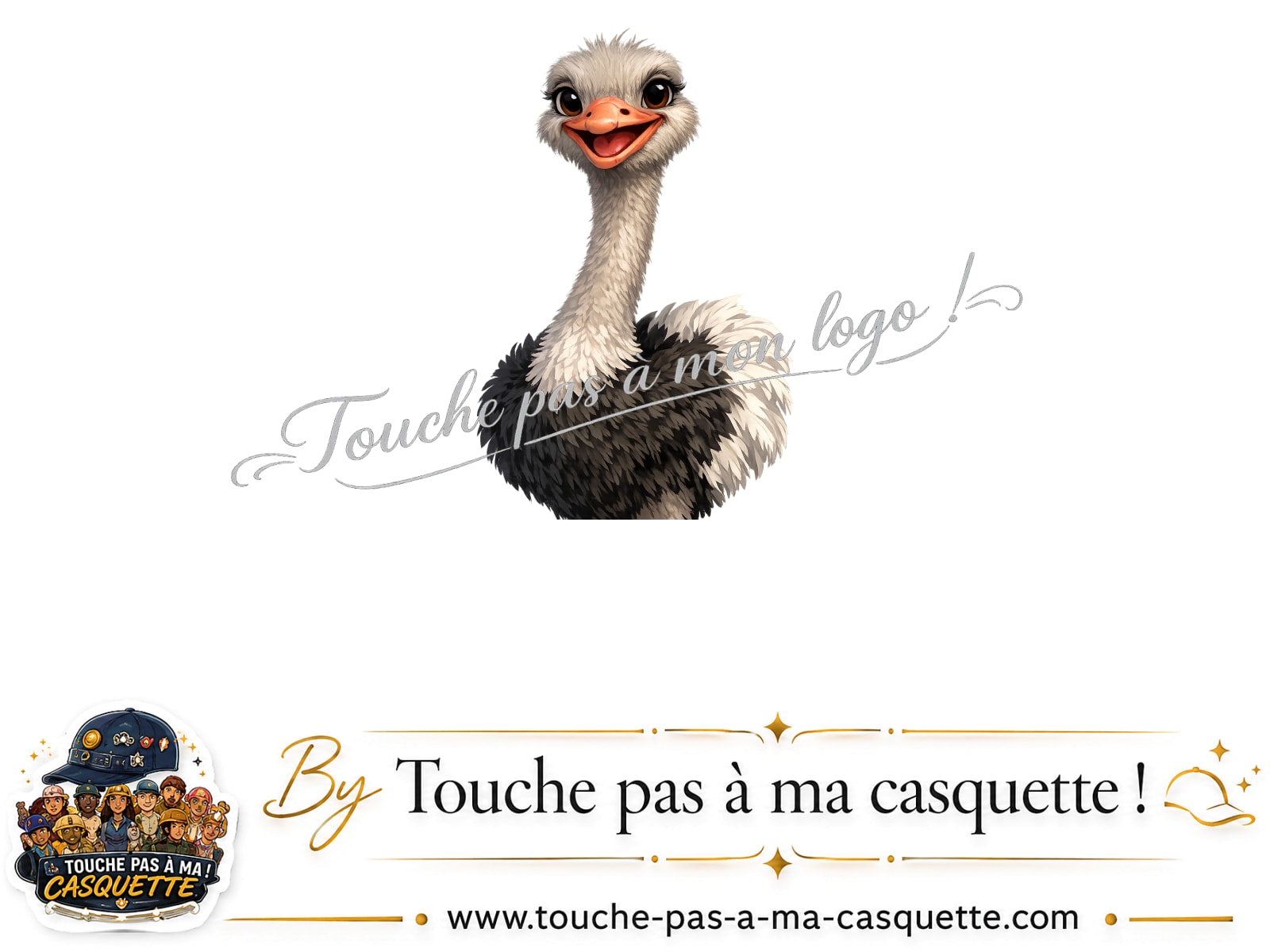 Visuel source Autruche souriante pour casquette personnalisée