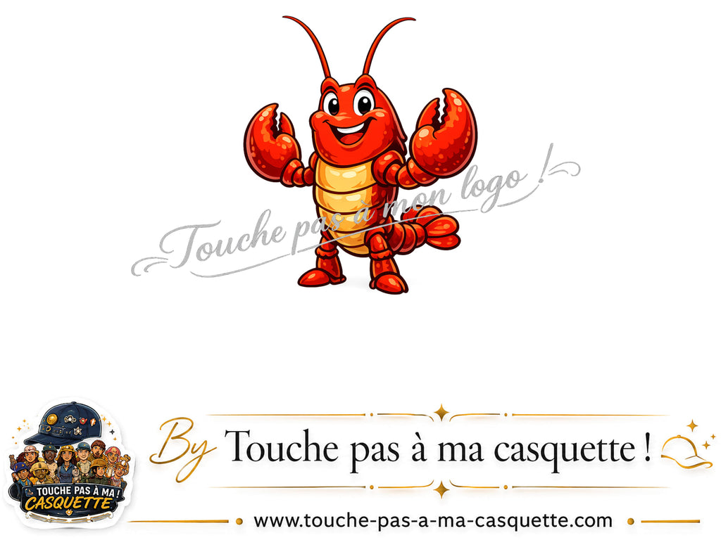 Logo logo381 / motif Homard cartoon utilisé sur la casquette 3 cm