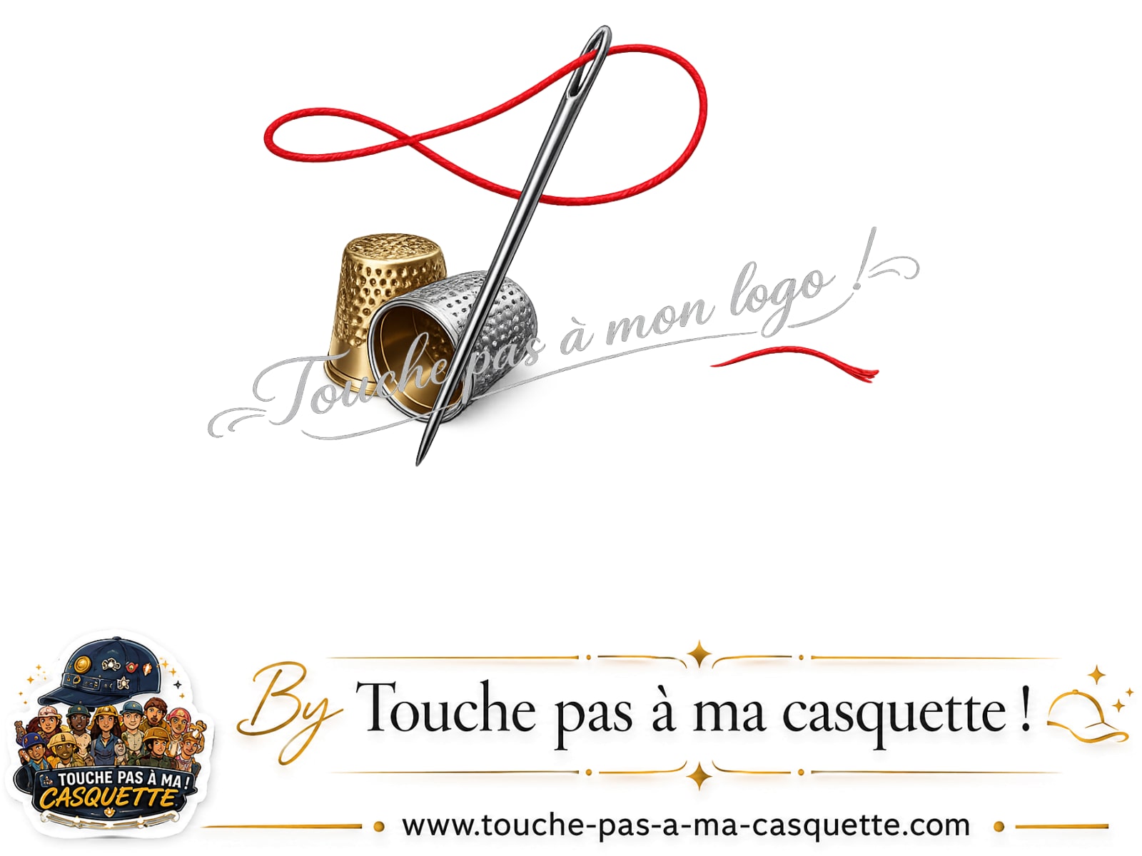 Visuel source Aiguille et fil rouge pour casquette personnalisée