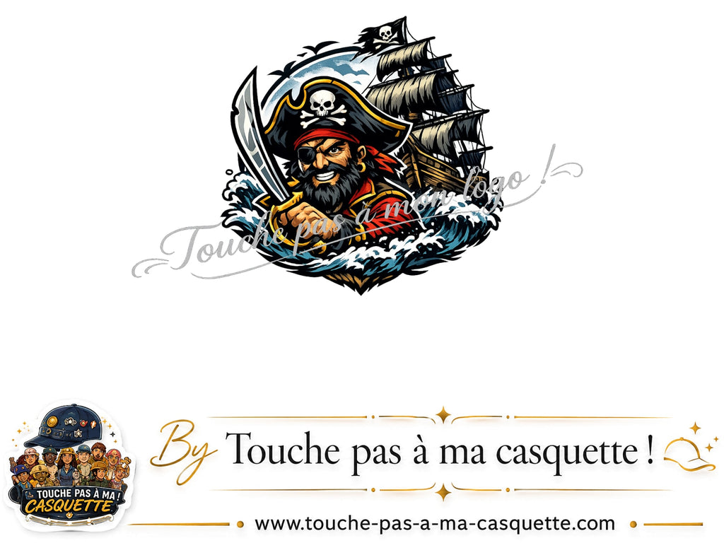 Visuel source Pirate souriant navire pour casquette personnalisée