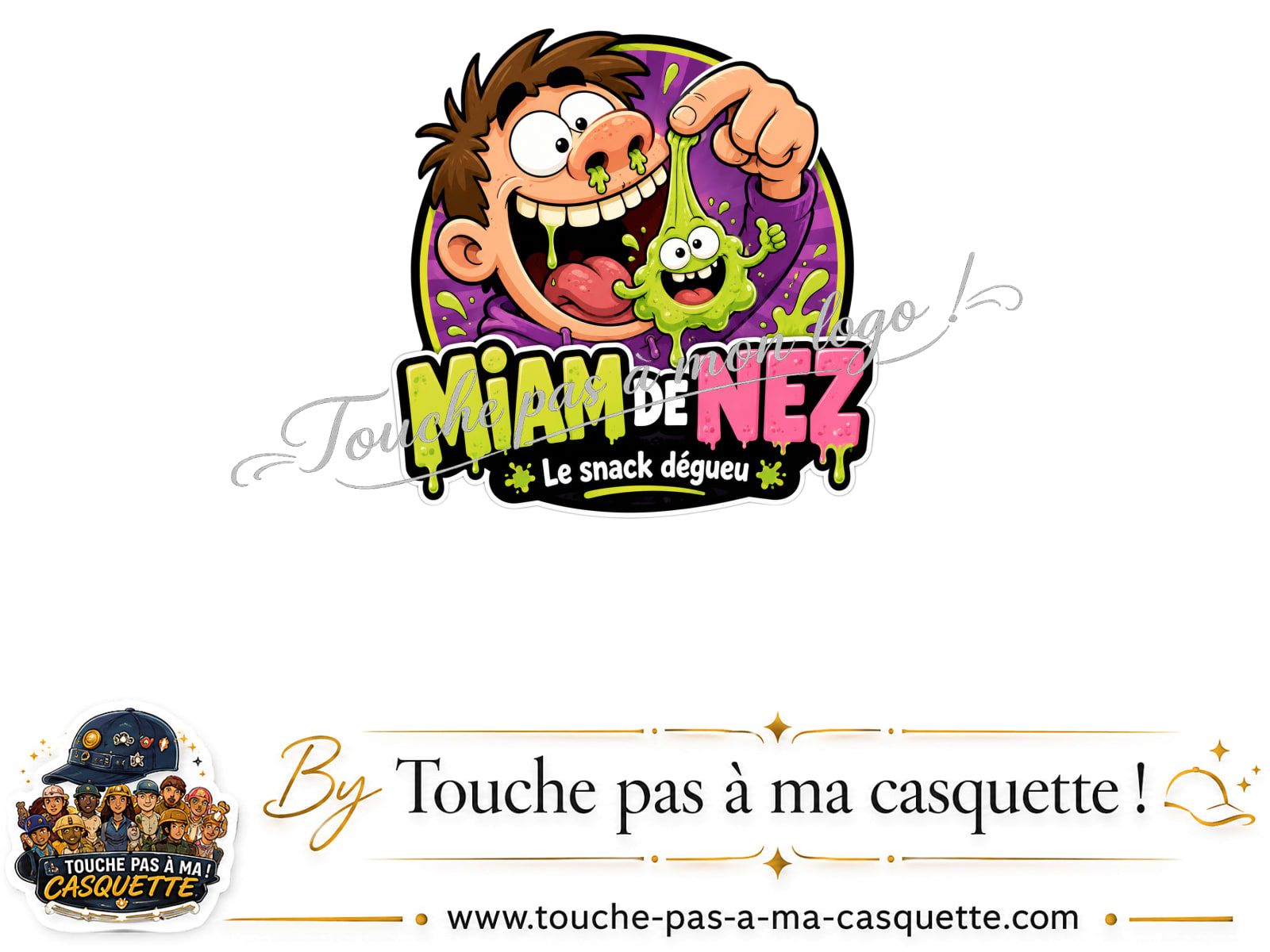 Logo logo365 / motif Miam de nez utilisé sur la casquette 3 cm