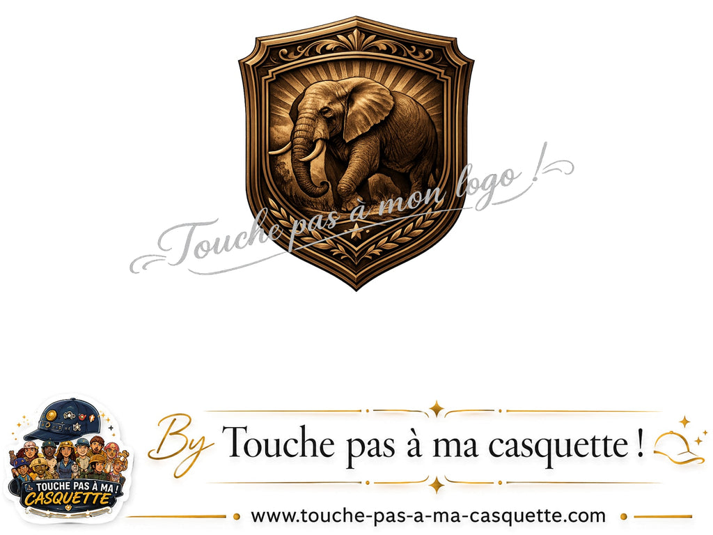 Logo logo343 / motif Écusson éléphant utilisé sur la casquette 5 cm