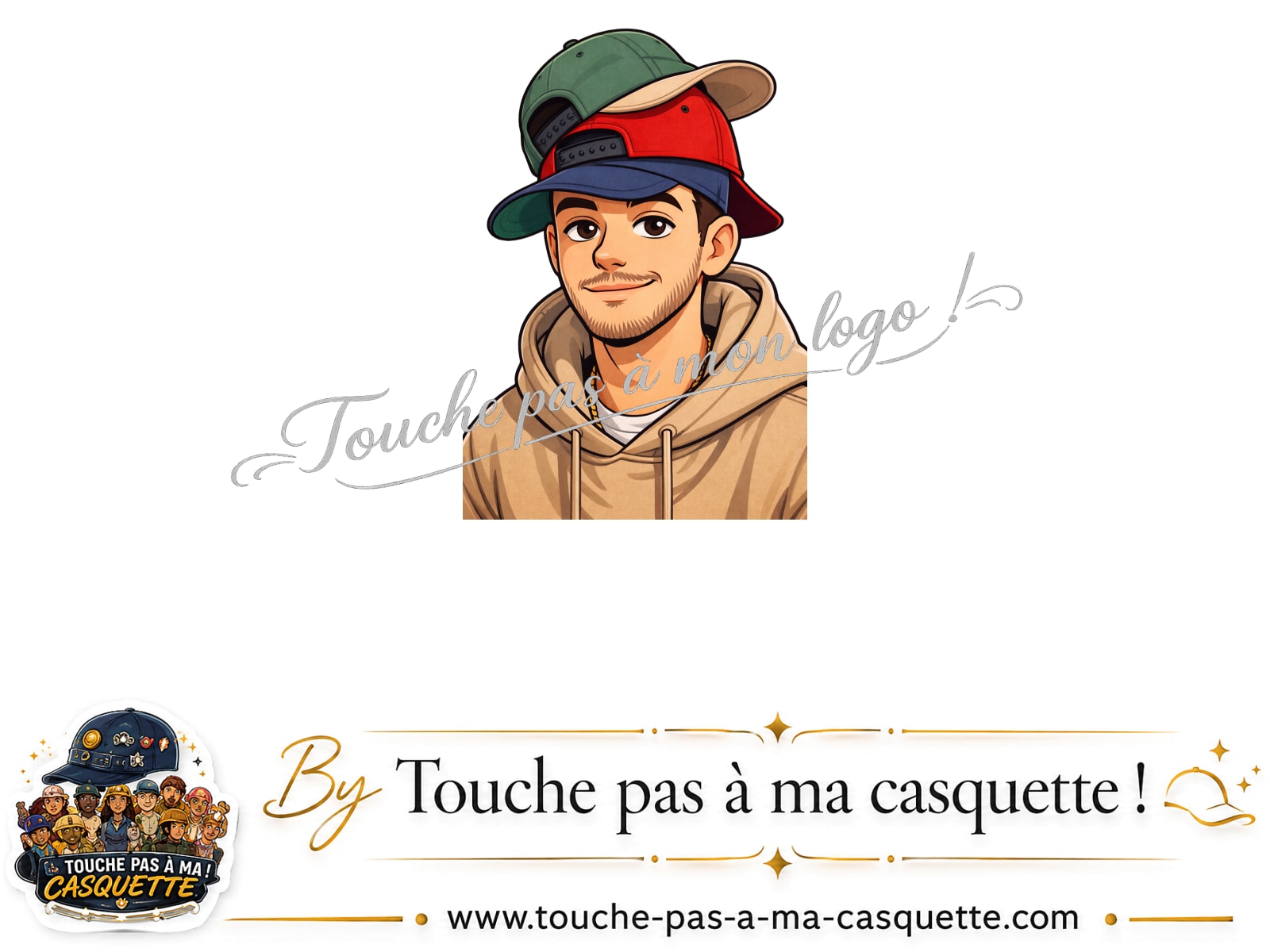 Visuel source Portrait homme casquettes pour casquette personnalisée