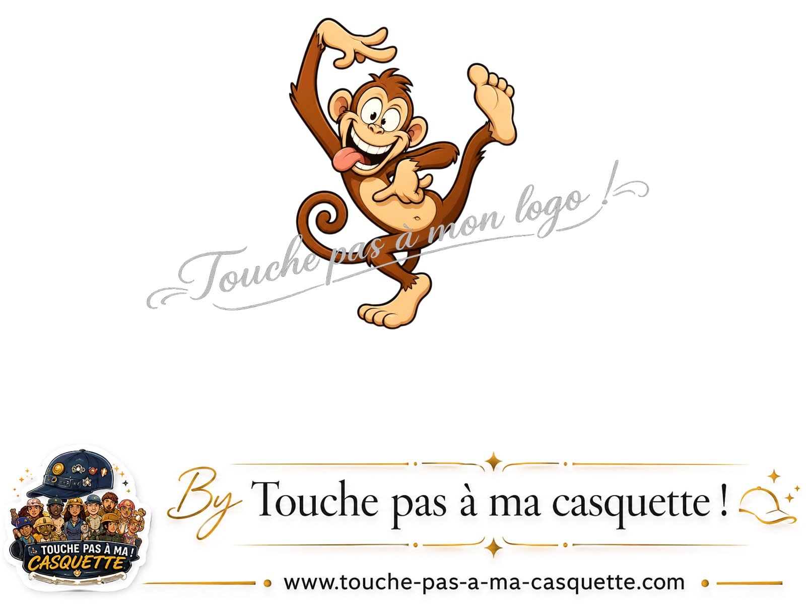Logo logo372 / motif Singe acrobatique utilisé sur la casquette 5 cm