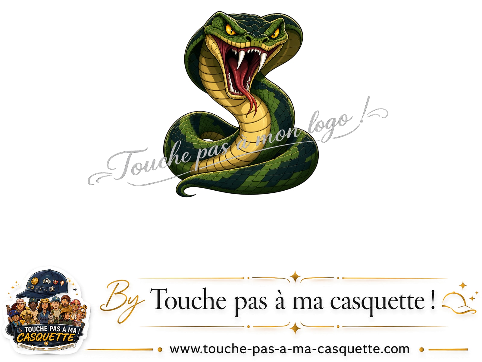 Logo logo397 / motif Cobra cartoon utilisé sur la casquette 5 cm