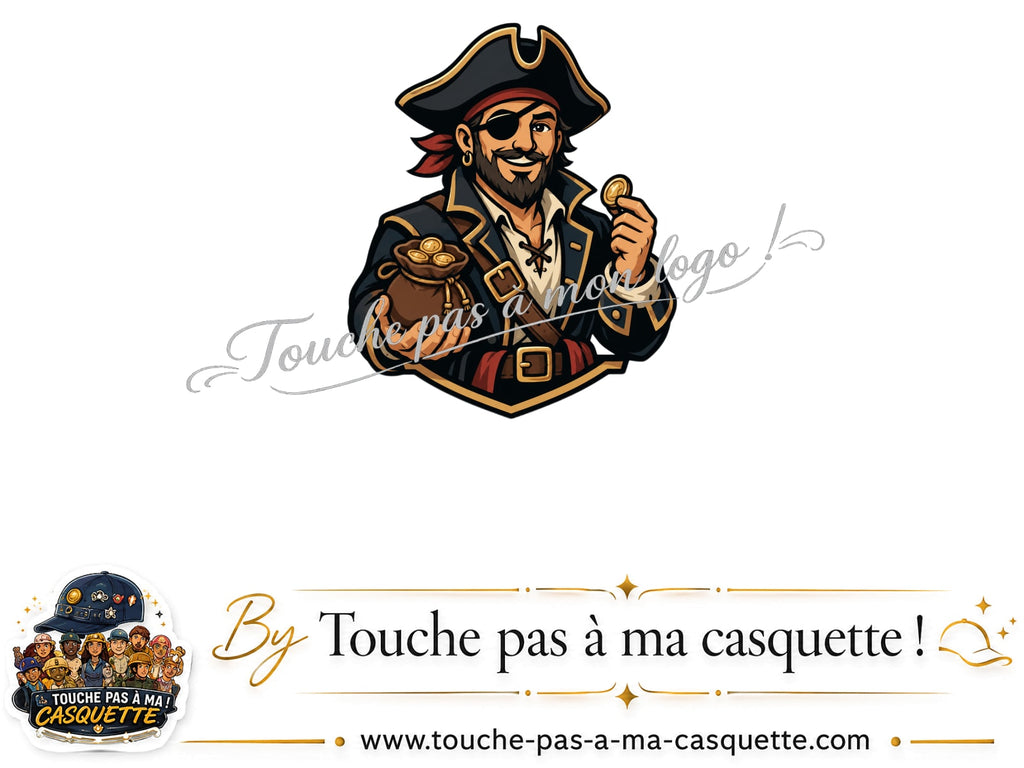 Logo logo437 / motif Pirate au trésor utilisé sur la casquette 7 cm