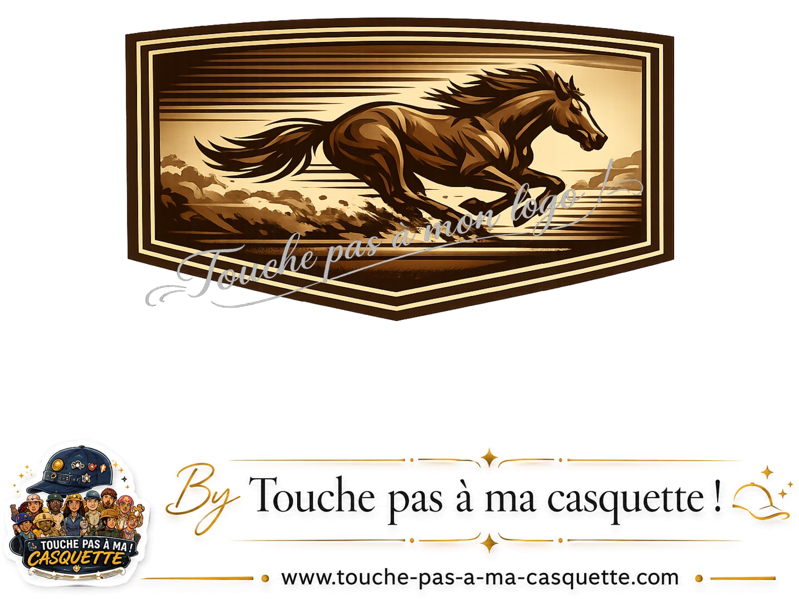 Logo logo359 / motif Cheval en course utilisé sur la casquette 7 cm