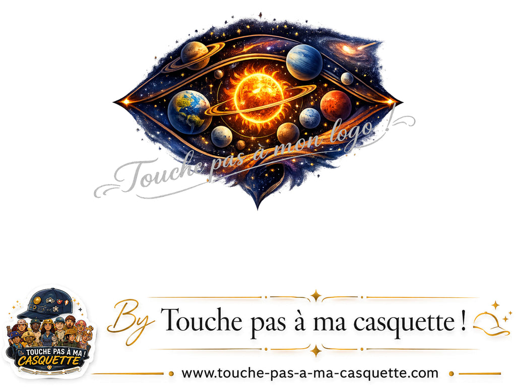 Logo logo406 / motif Galaxie système solaire utilisé sur la casquette 5 cm