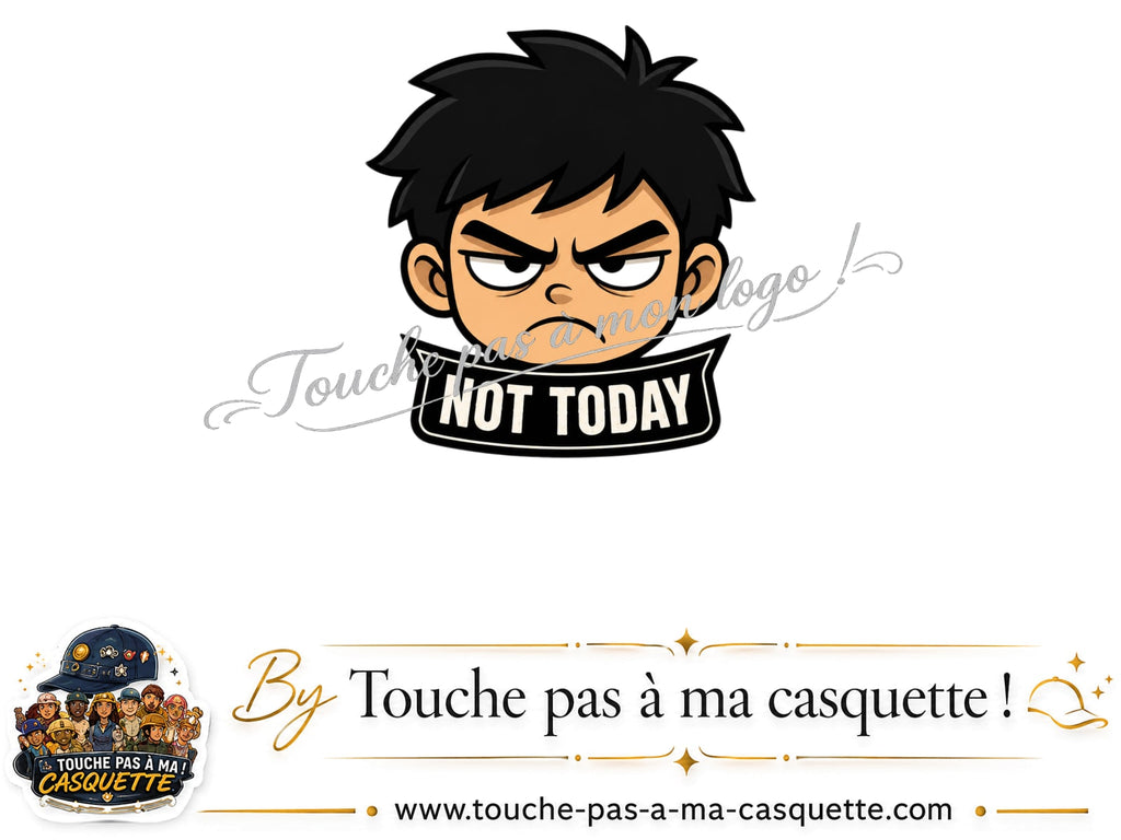 Visuel source Not Today manga pour casquette personnalisée