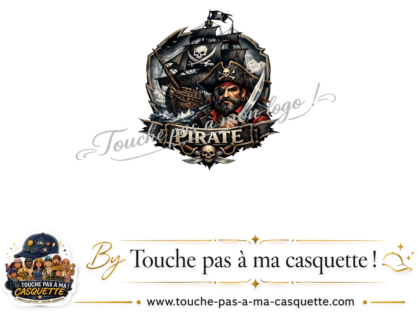 Visuel source Pirate barbu navire pour casquette personnalisée