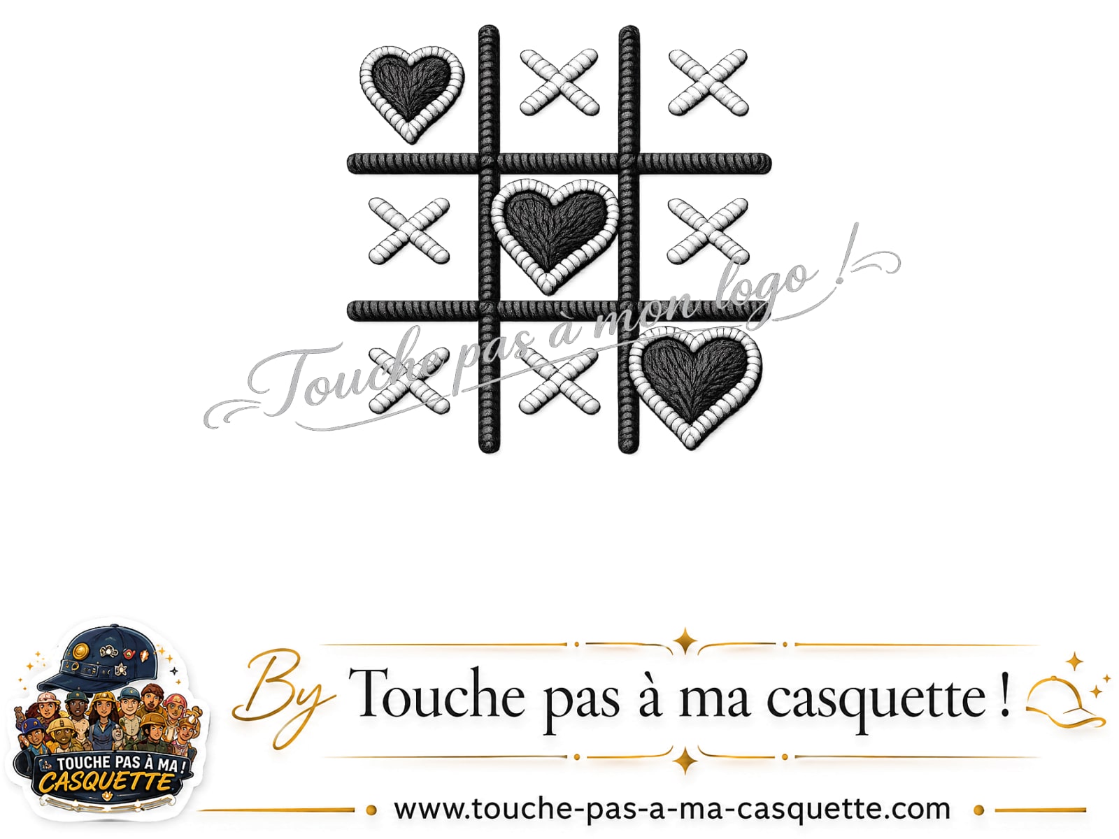 Logo motif Morpion de cœurs