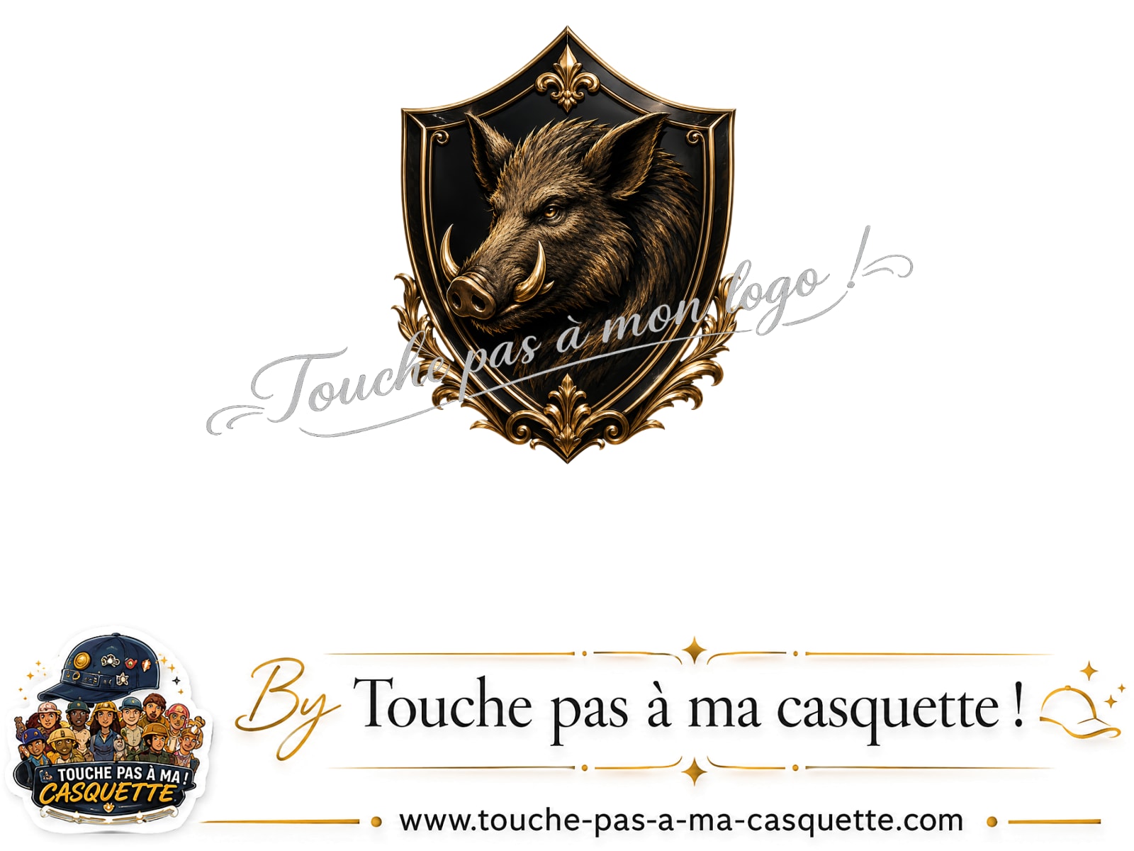 Logo logo346 / motif Écusson sanglier utilisé sur la casquette 7 cm