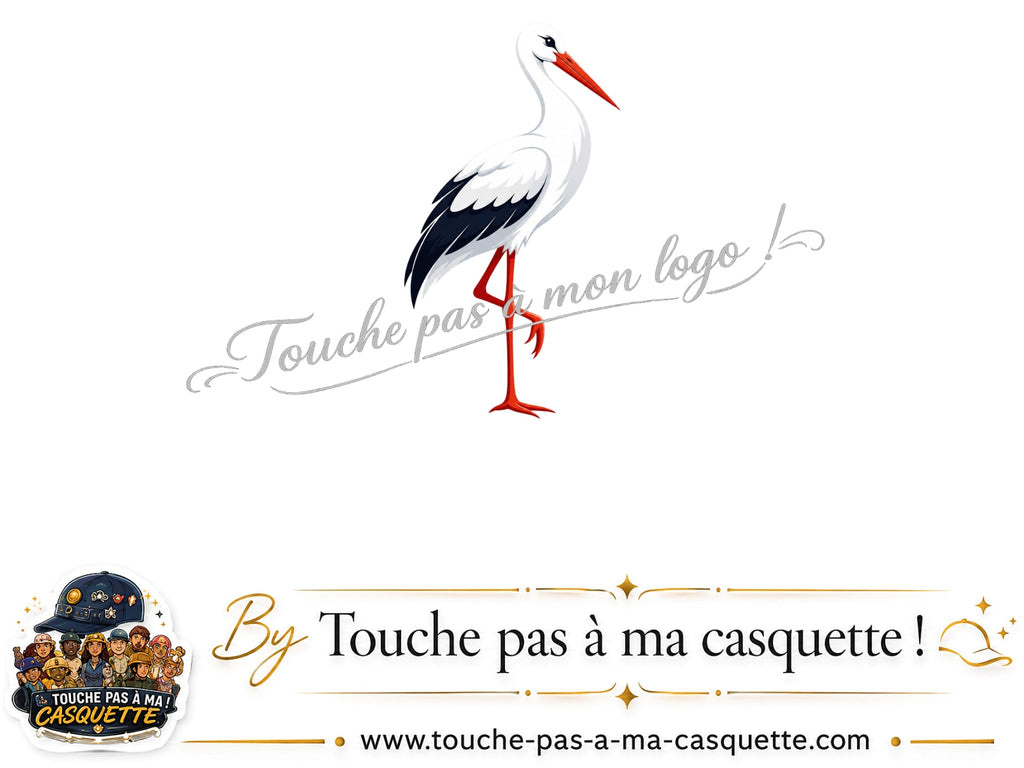 Visuel source Cigogne blanche pour casquette personnalisée