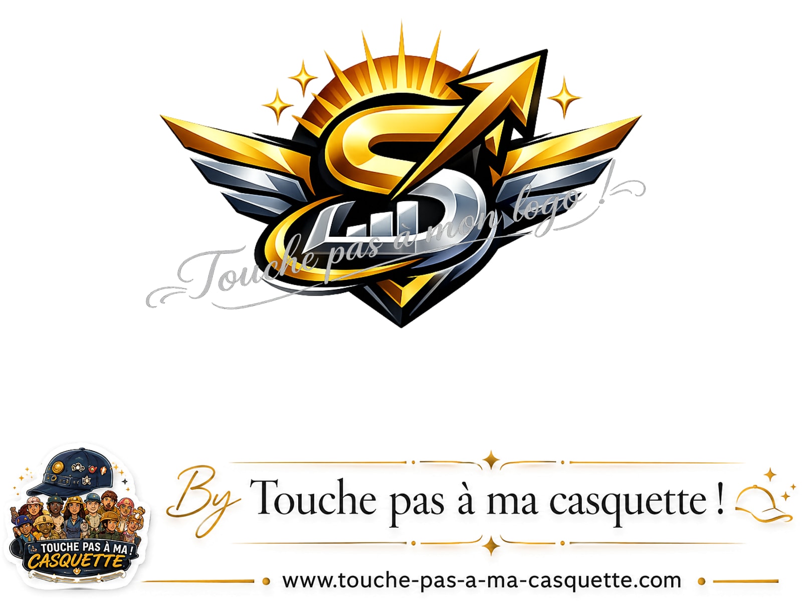 Logo logo317 / motif Éclair ailé sport utilisé sur la casquette 5 cm