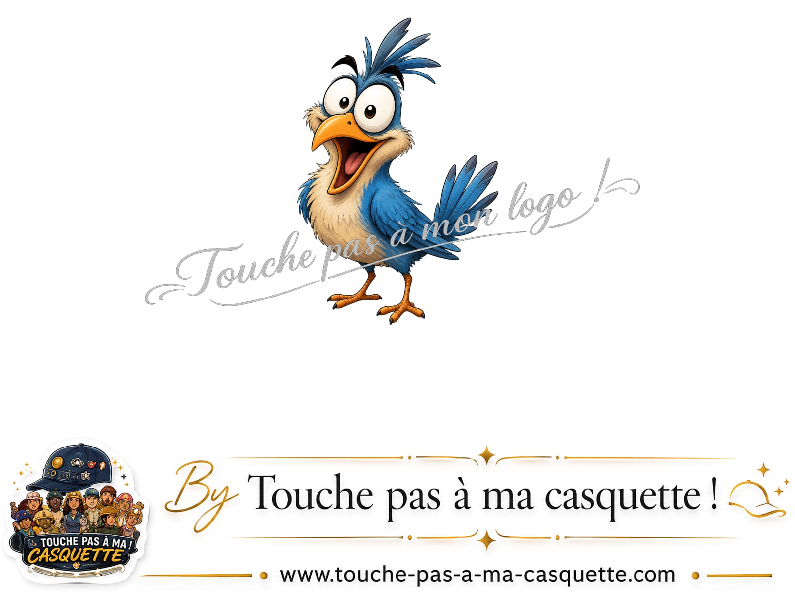 Logo logo399 / motif Oiseau farceur utilisé sur la casquette 3 cm
