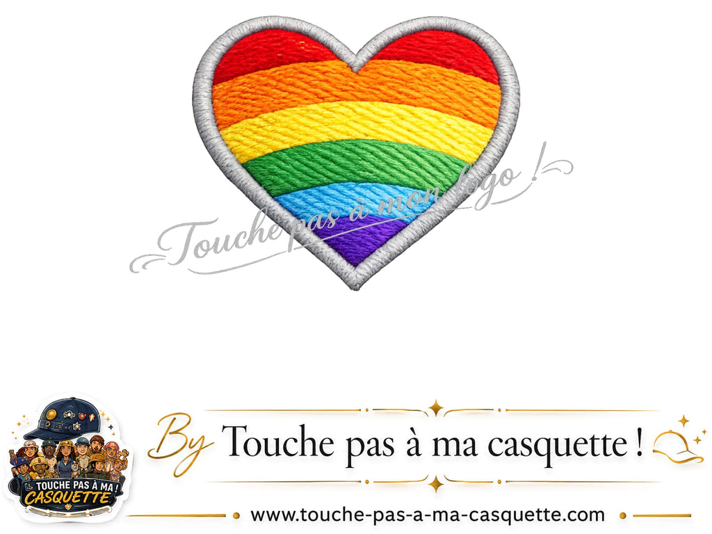 Logo logo448 / motif Cœur arc-en-ciel utilisé sur la casquette 5 cm