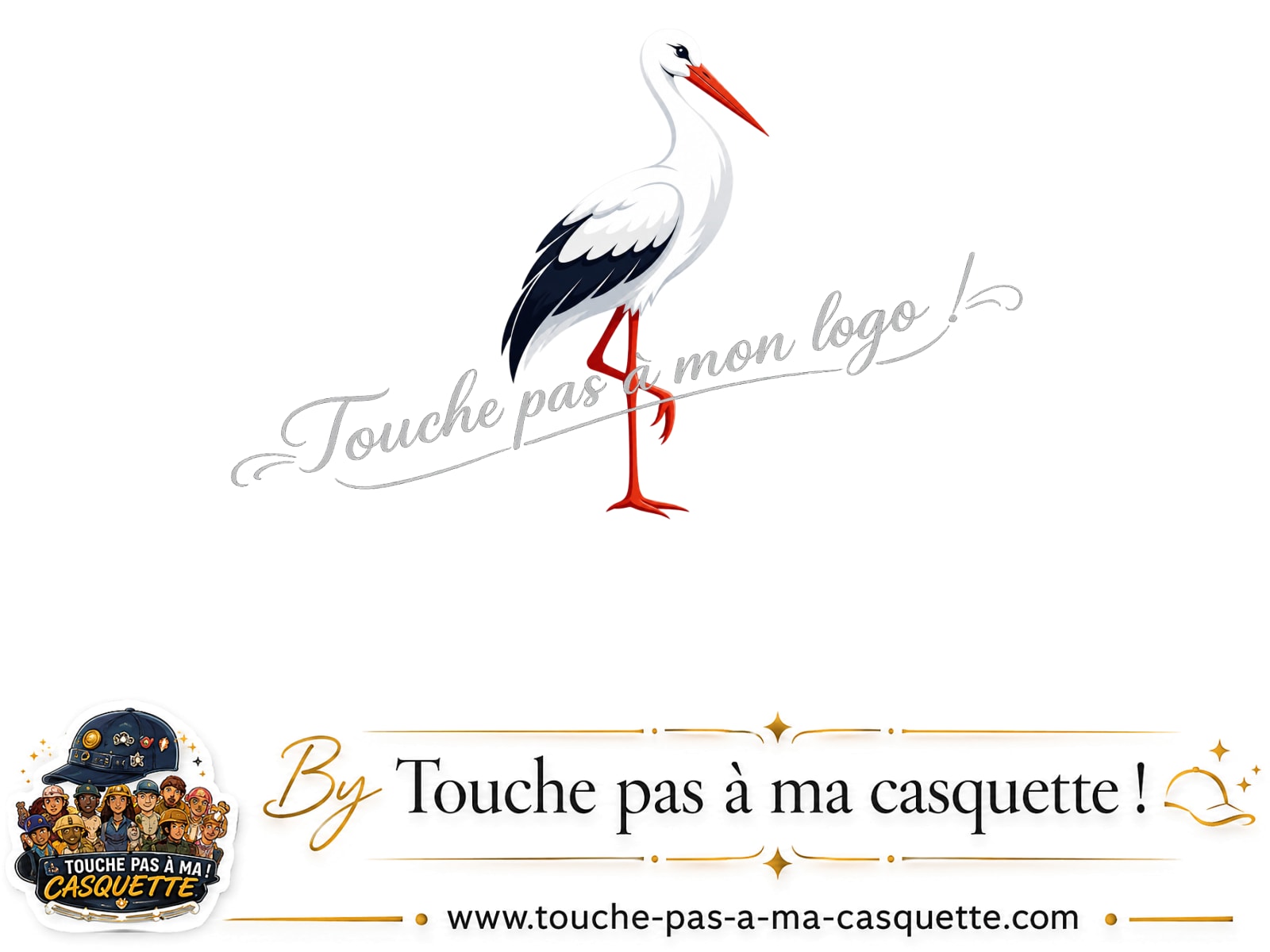 Visuel source Cigogne blanche pour casquette personnalisée