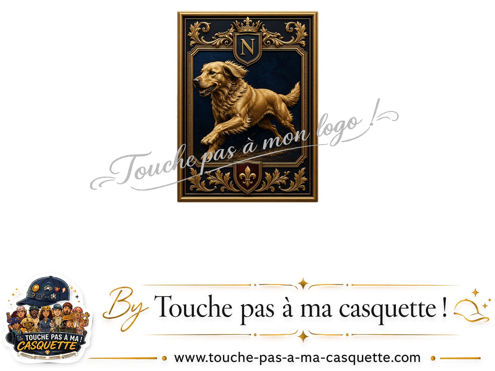 Logo logo374 / motif Chien noble utilisé sur la casquette 7 cm