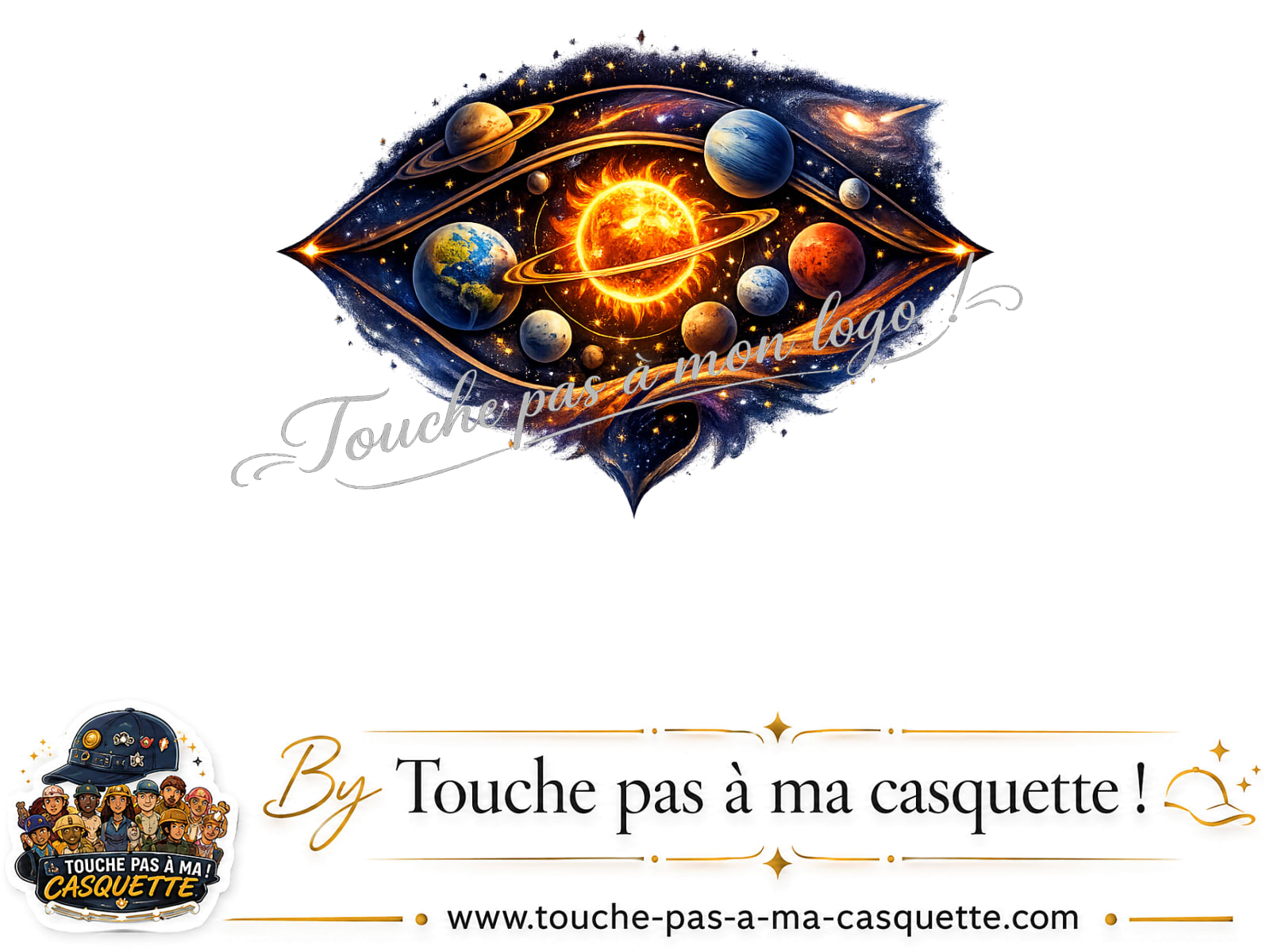 Logo logo406 / motif Galaxie système solaire utilisé sur la casquette 5 cm