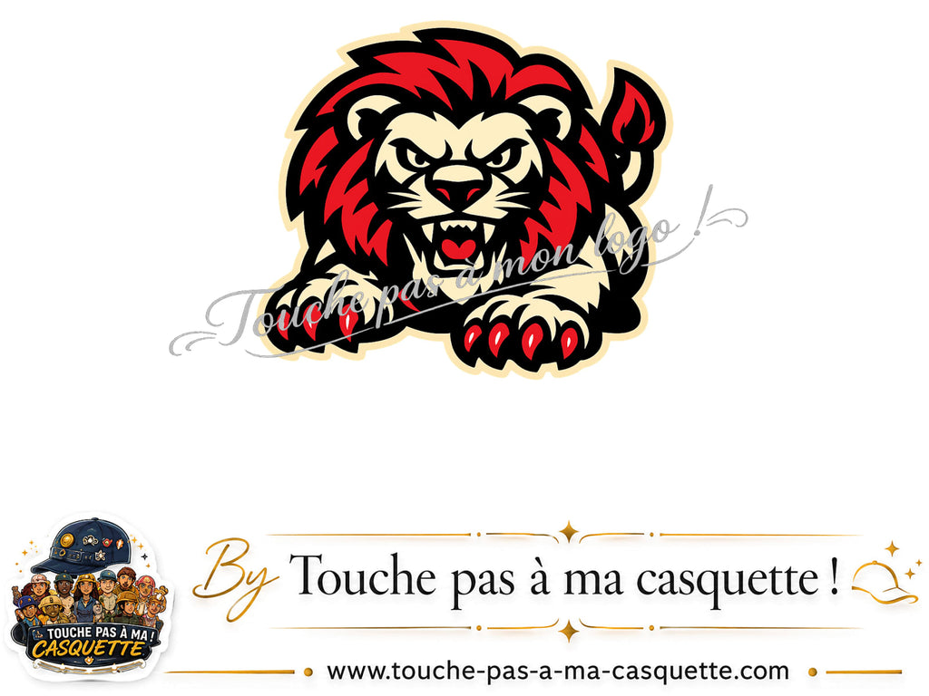 Visuel source Lion rouge rugissant pour casquette personnalisée