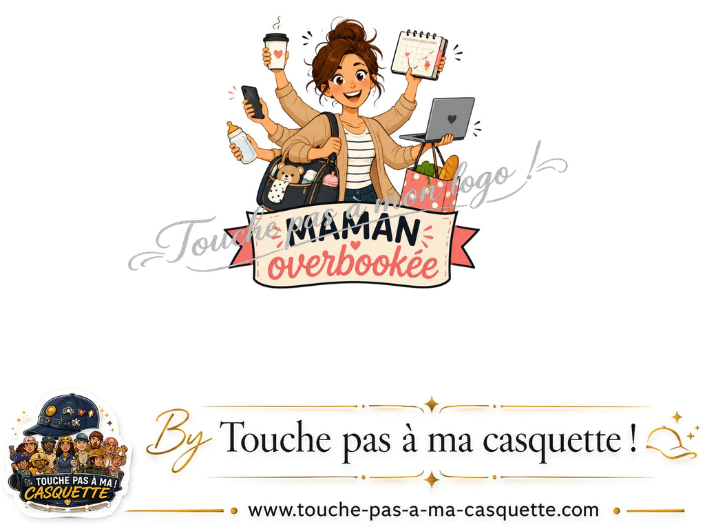 Logo logo350 / motif Maman overbookée utilisé sur la casquette 5 cm