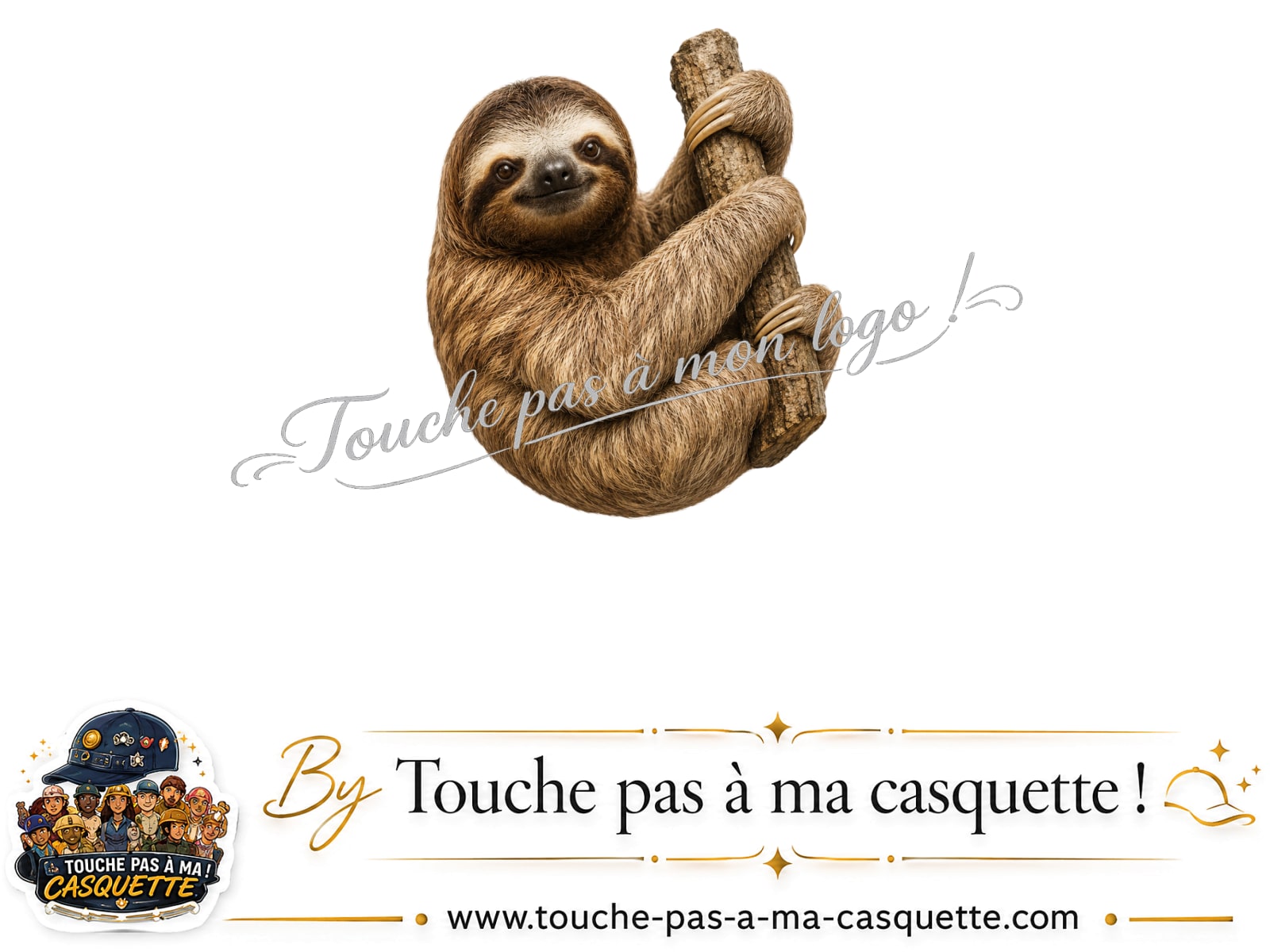 Logo logo314 / motif Paresseux accroché utilisé sur la casquette 5 cm