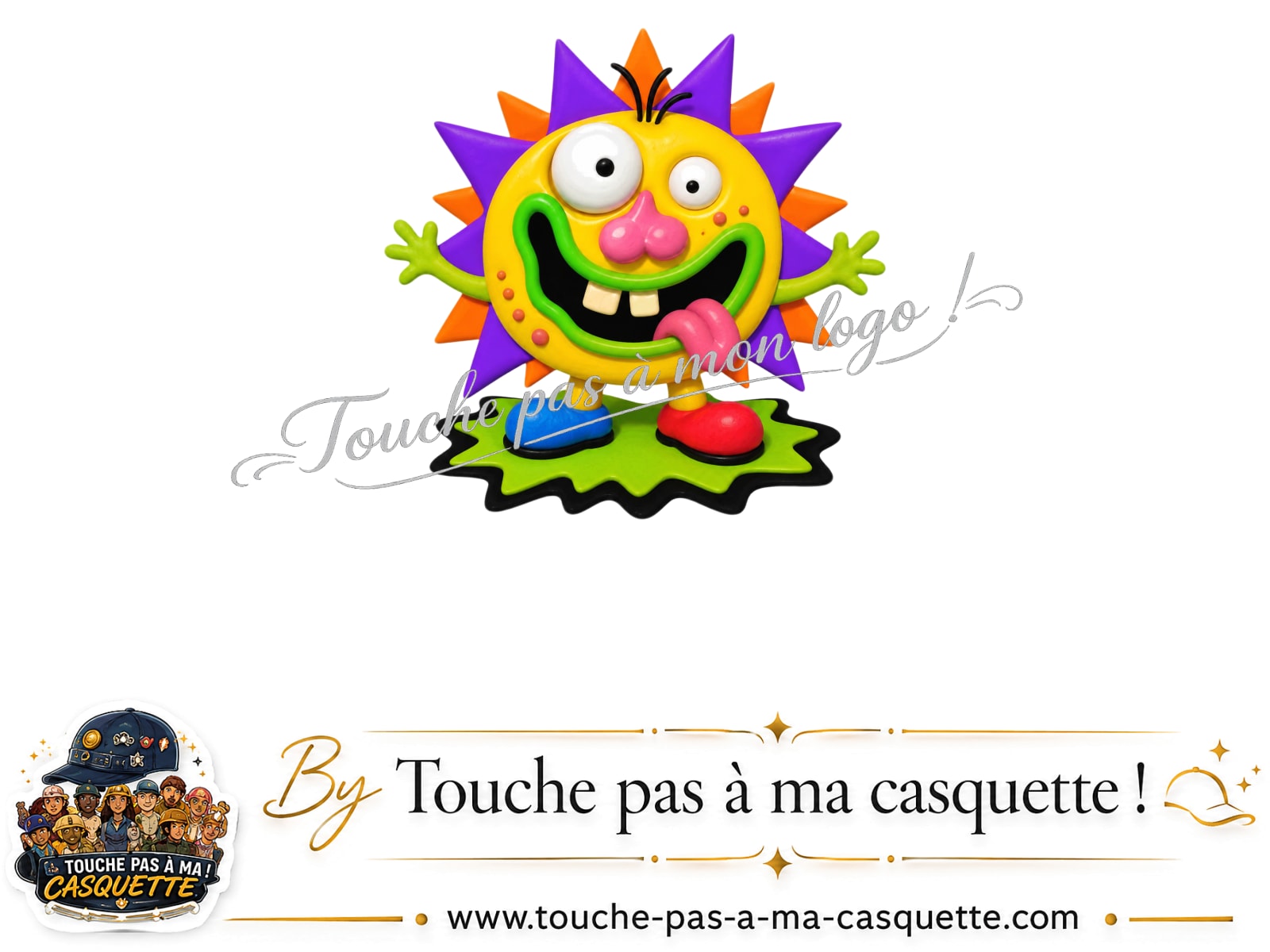 Logo logo353 / motif Monstre rigolo utilisé sur la casquette 5 cm