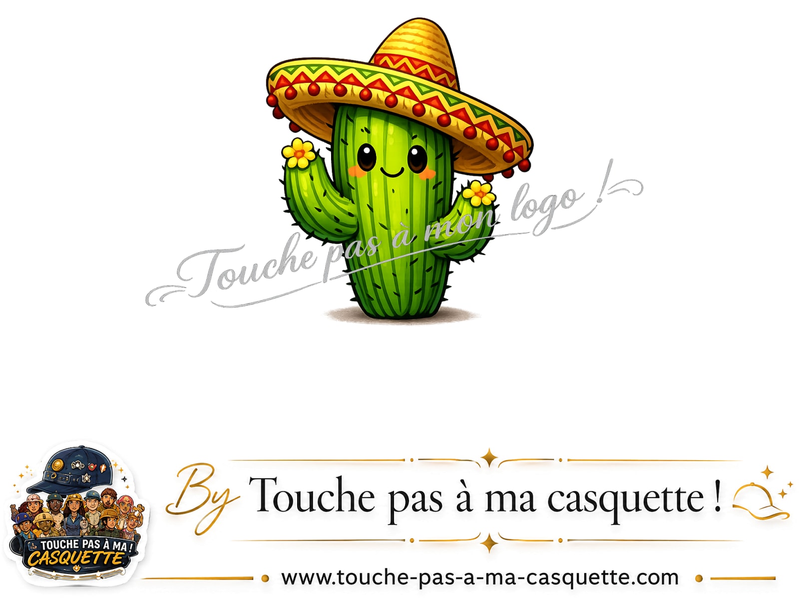 Logo logo393 / motif Cactus sombrero utilisé sur la casquette 5 cm