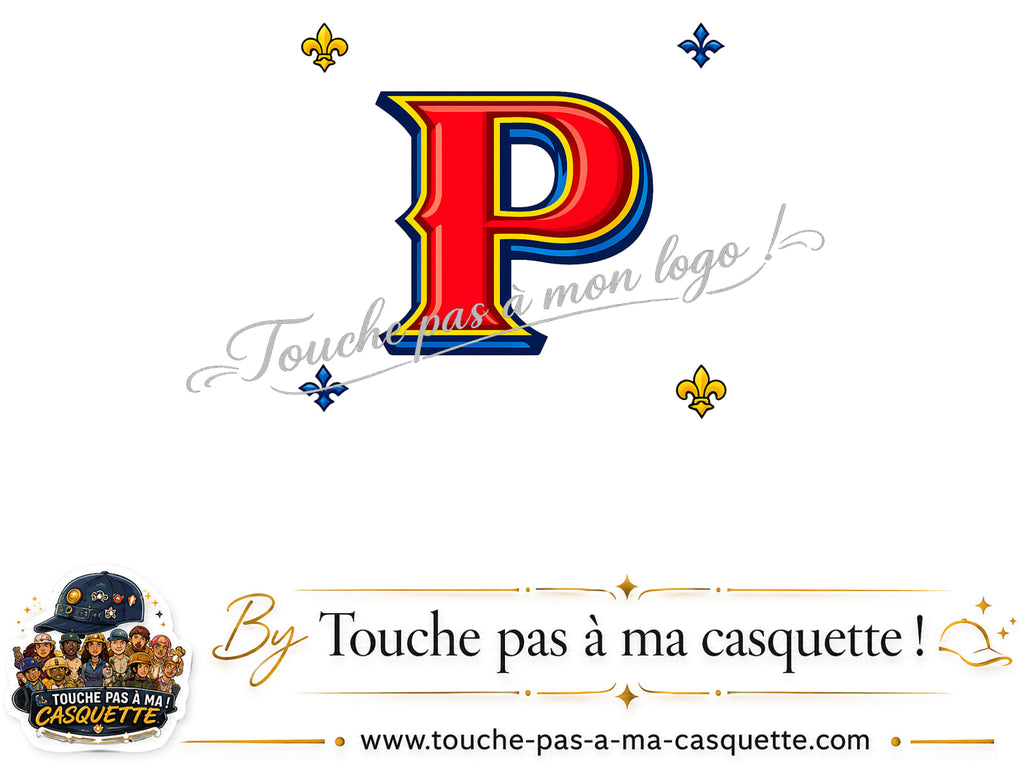 Visuel source Lettre P rouge et bleu pour casquette personnalisée