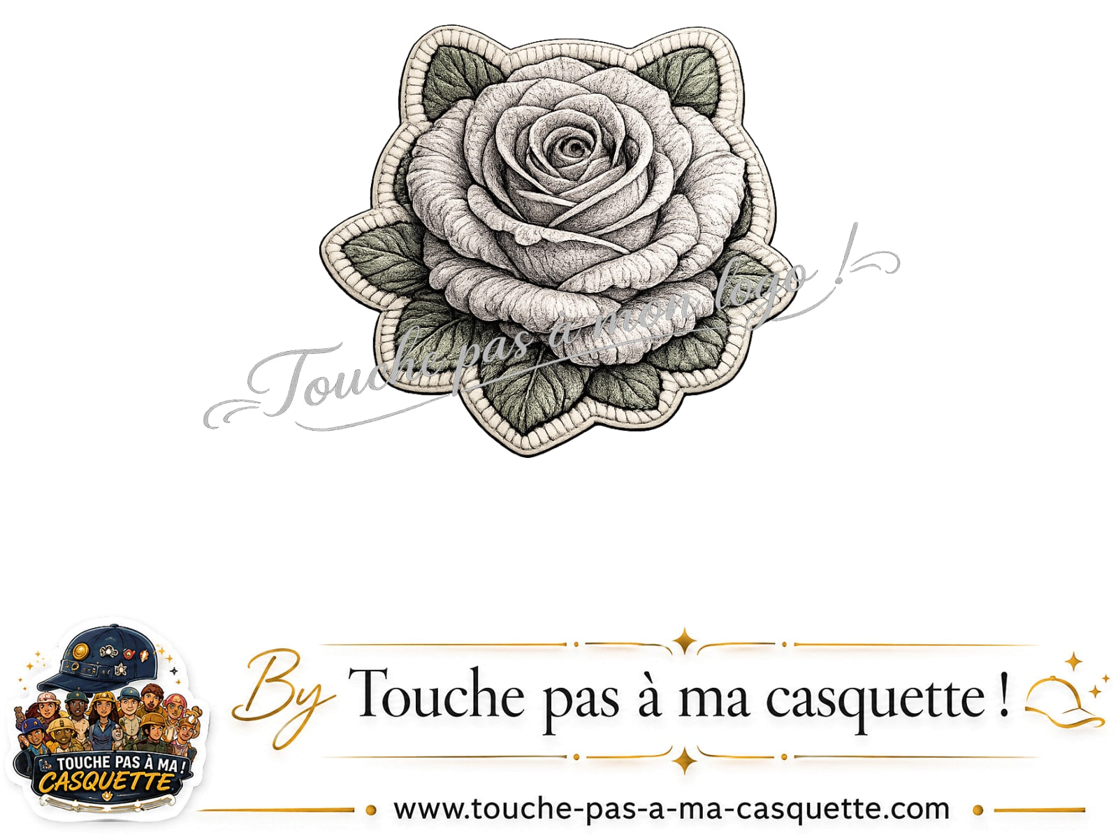Logo motif Rose grise