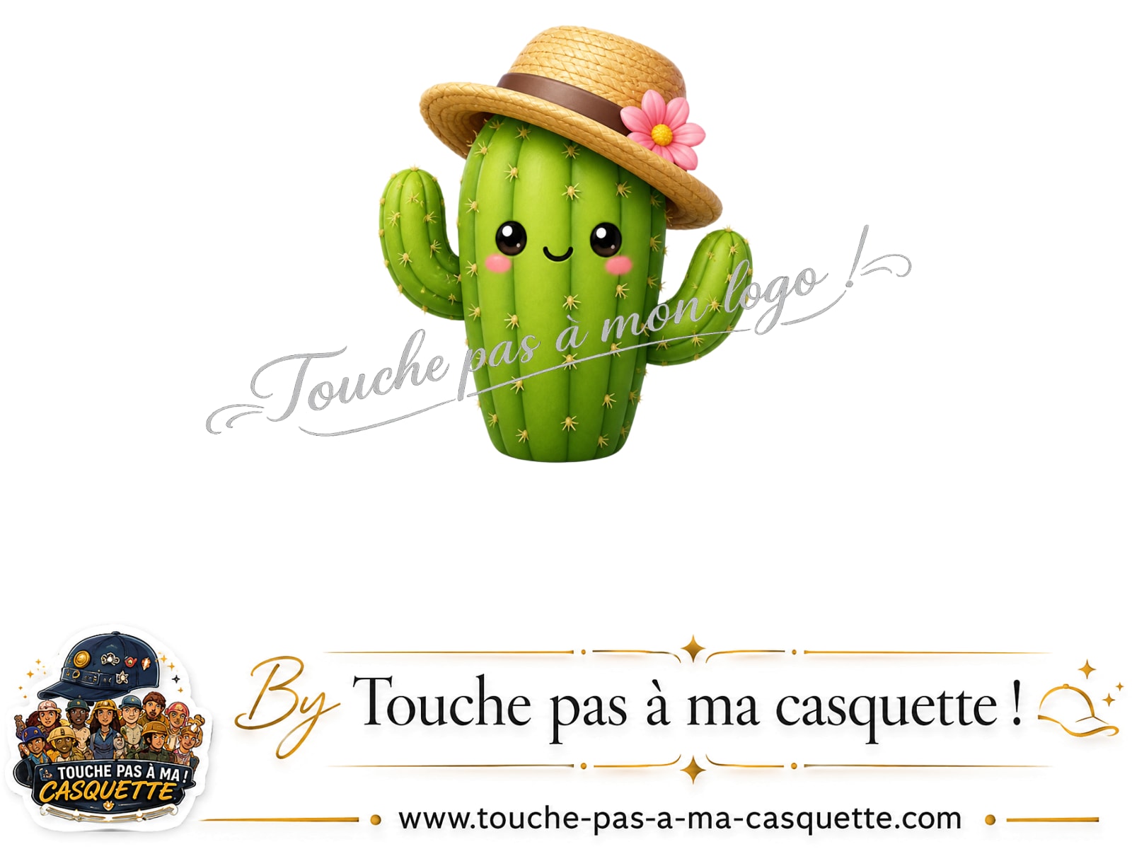 Logo logo395 / motif Cactus kawaii chapeau utilisé sur la casquette 5 cm