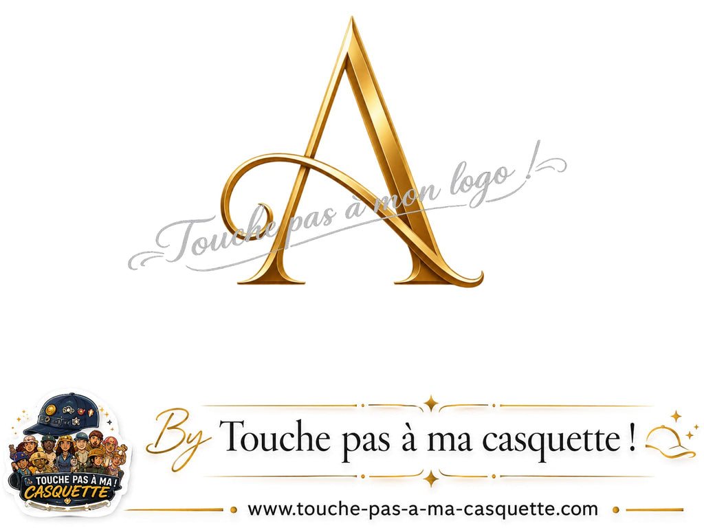 Visuel source Lettre A dorée pour casquette personnalisée