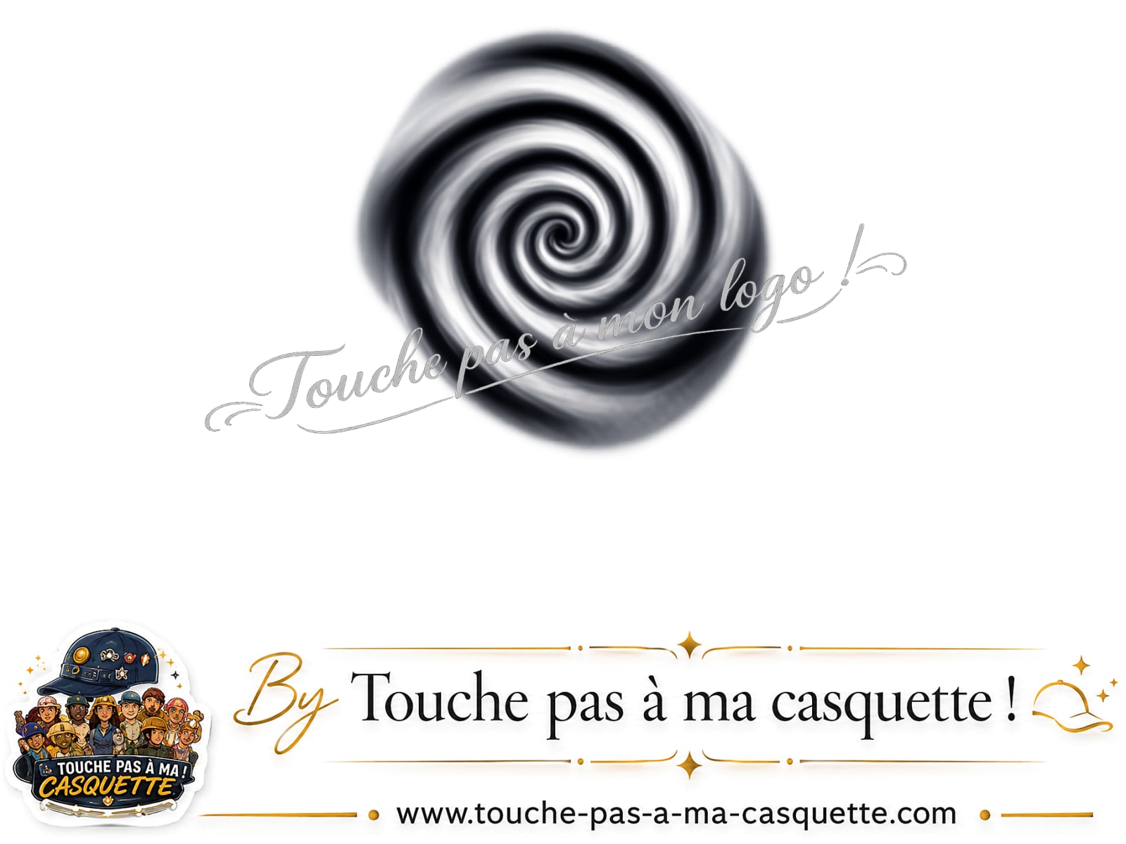 Logo logo341 / motif Spirale hypnotique utilisé sur la casquette 3 cm
