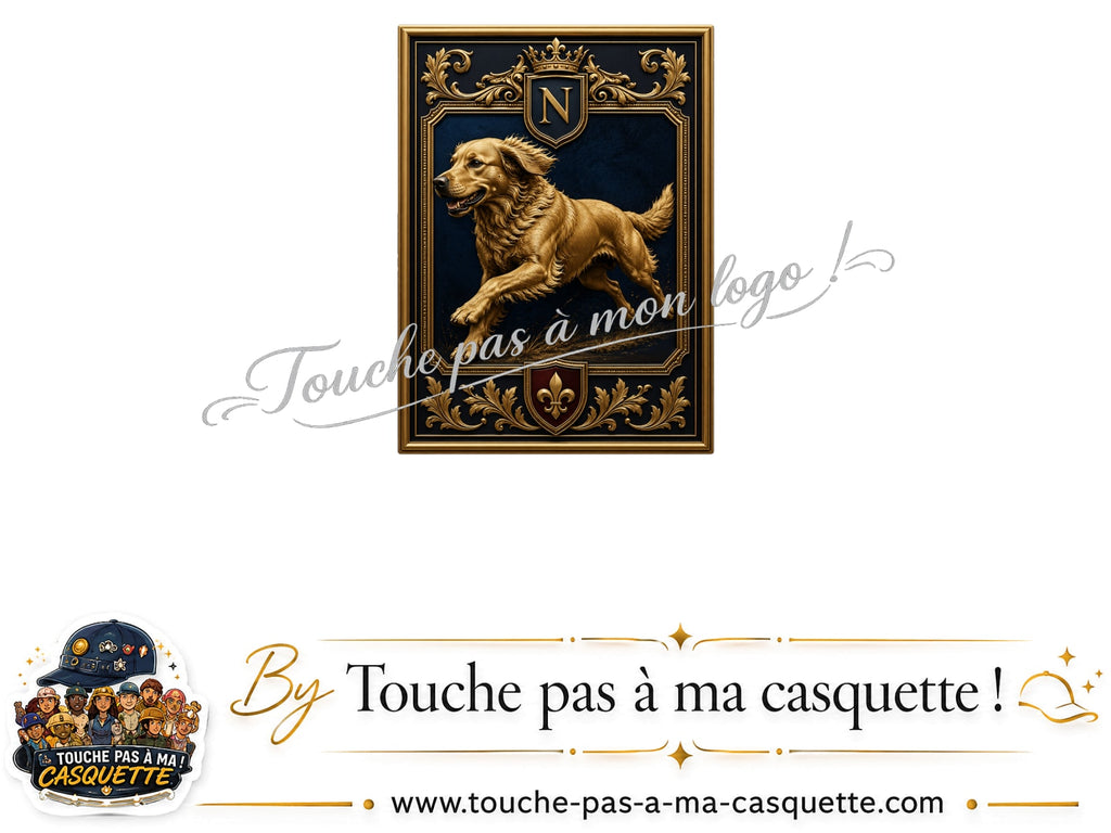 Logo logo374 / motif Chien noble utilisé sur la casquette 3 cm