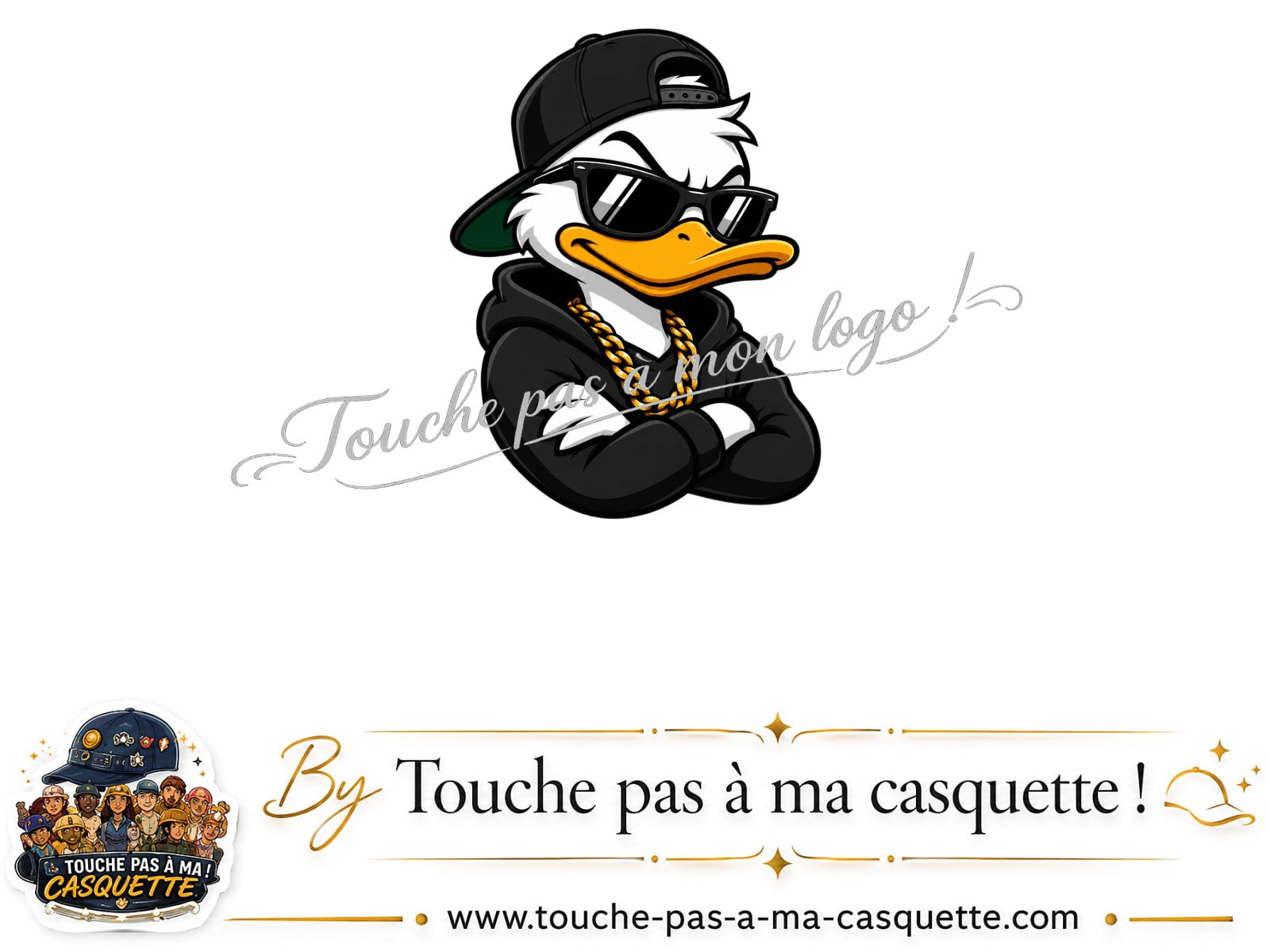Logo logo313 / motif Canard hip-hop utilisé sur la casquette 7 cm