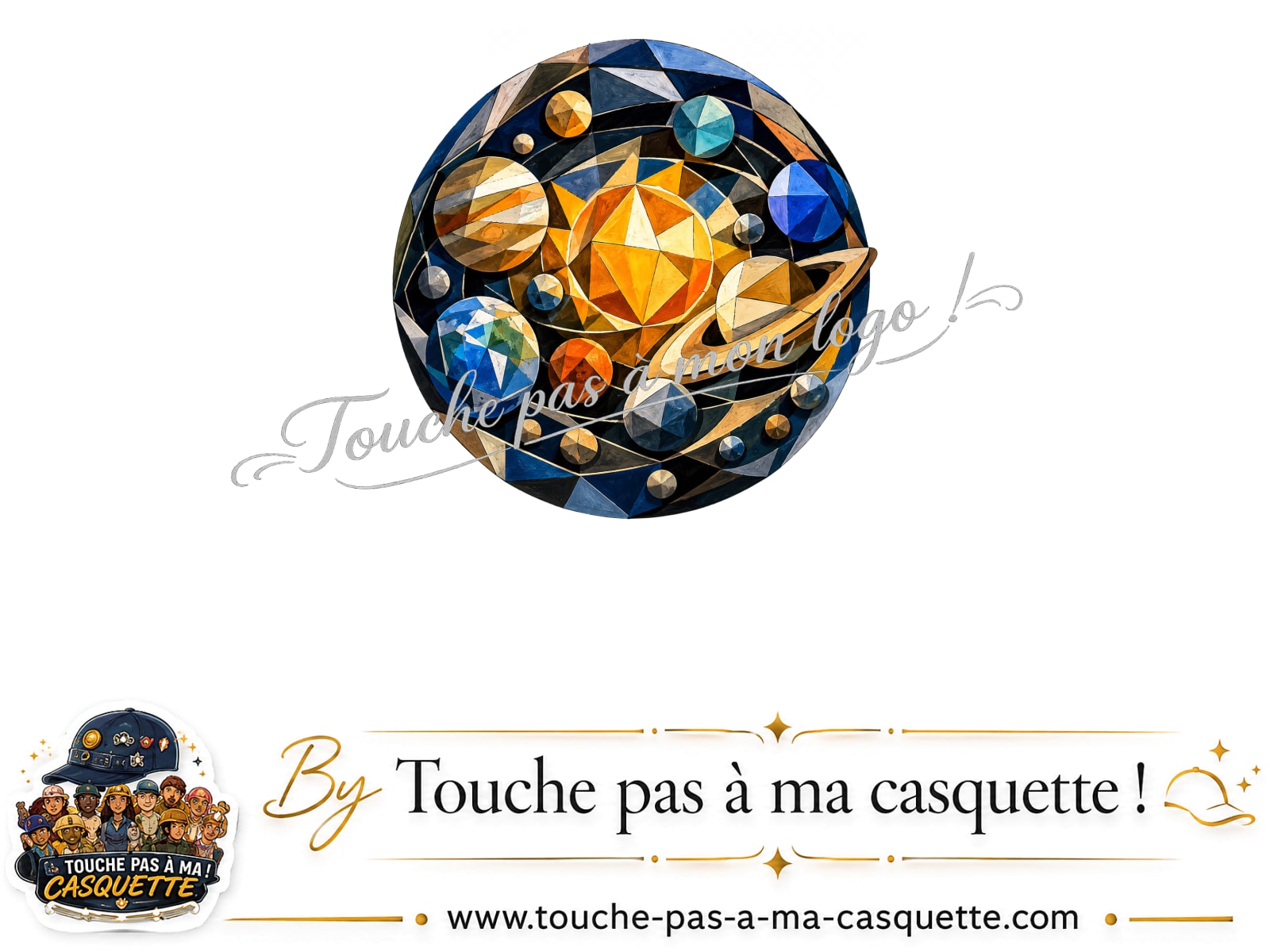 Logo logo430 / motif Planètes géométriques utilisé sur la casquette 5 cm