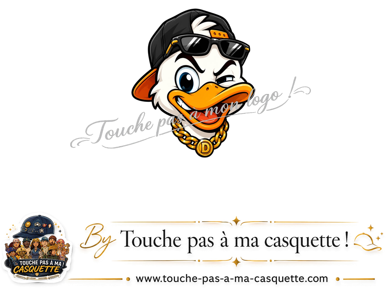 Logo logo401 / motif Canard hip-hop clin d’œil utilisé sur la casquette 3 cm