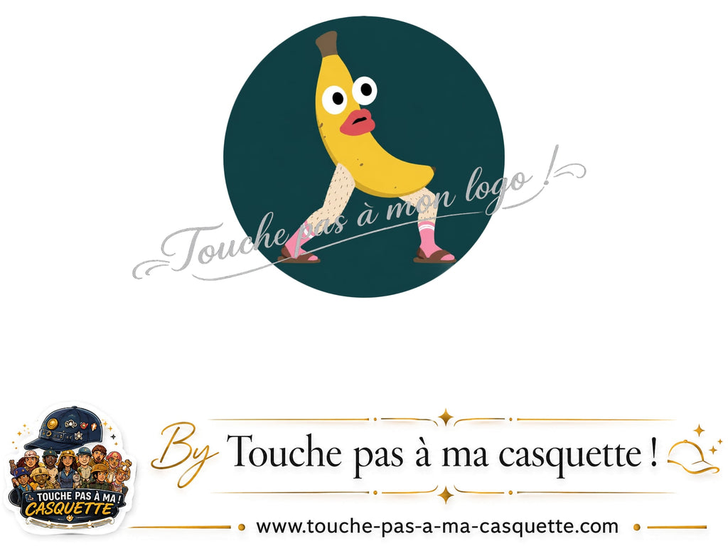 Logo logo355 / motif Banane drôle utilisé sur la casquette 5 cm
