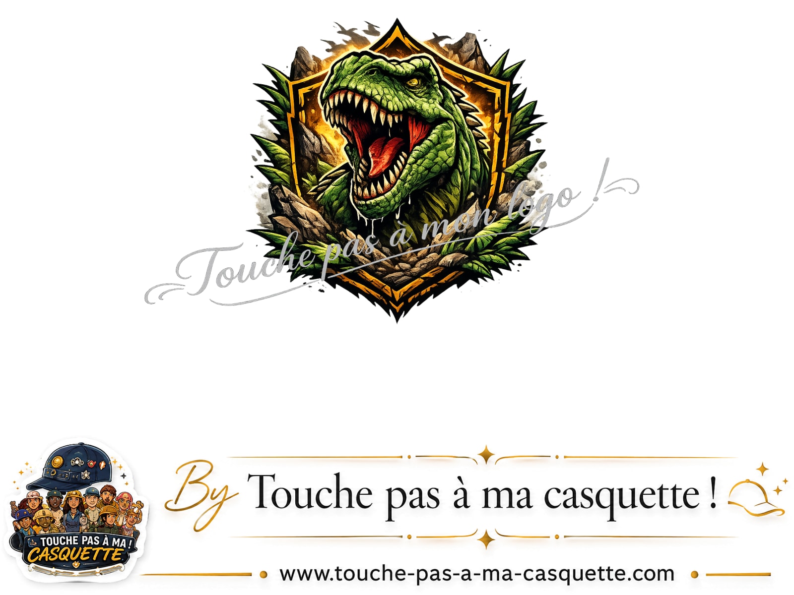 Visuel source T-Rex rugissant pour casquette personnalisée