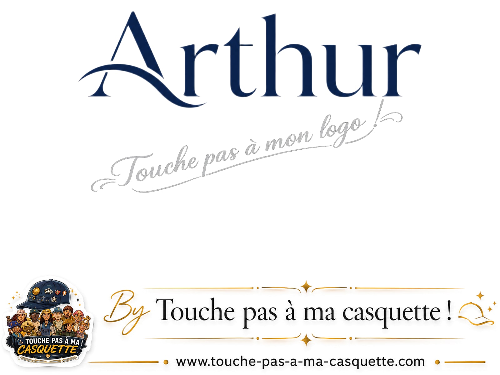 Logo logo413 / motif Prénom Arthur élégant utilisé sur la casquette 3 cm