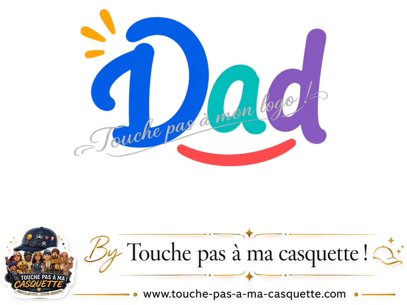 Logo logo417 / motif Dad coloré utilisé sur la casquette 3 cm
