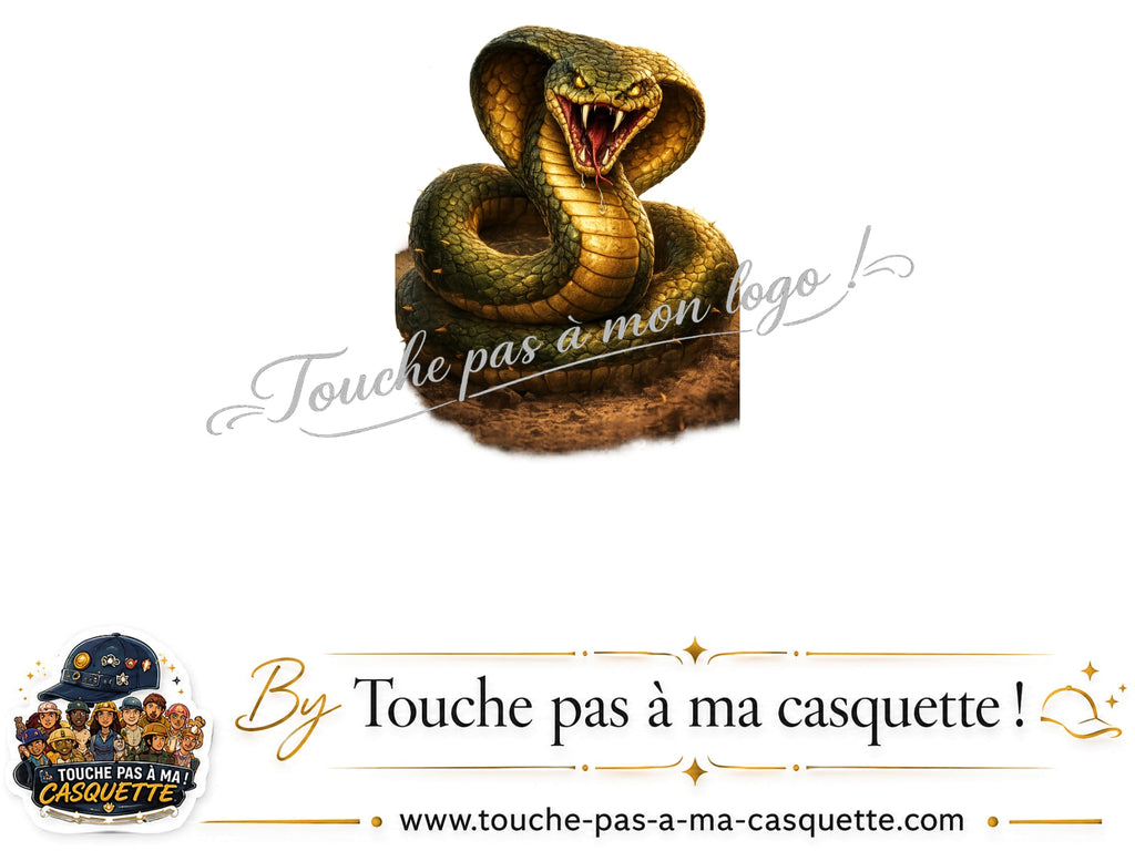 Logo logo396 / motif Cobra réaliste utilisé sur la casquette 5 cm