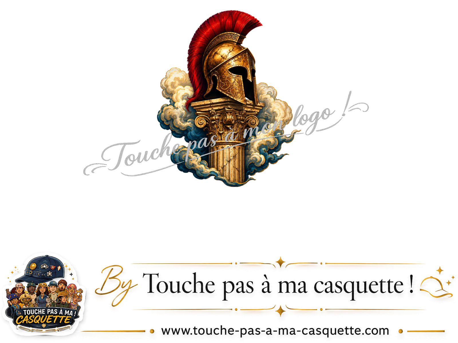 Visuel source Casque spartiate sur colonne pour casquette personnalisée