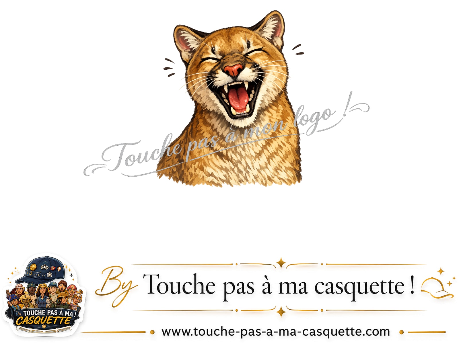 Visuel source Félin sauvage qui rit pour casquette personnalisée