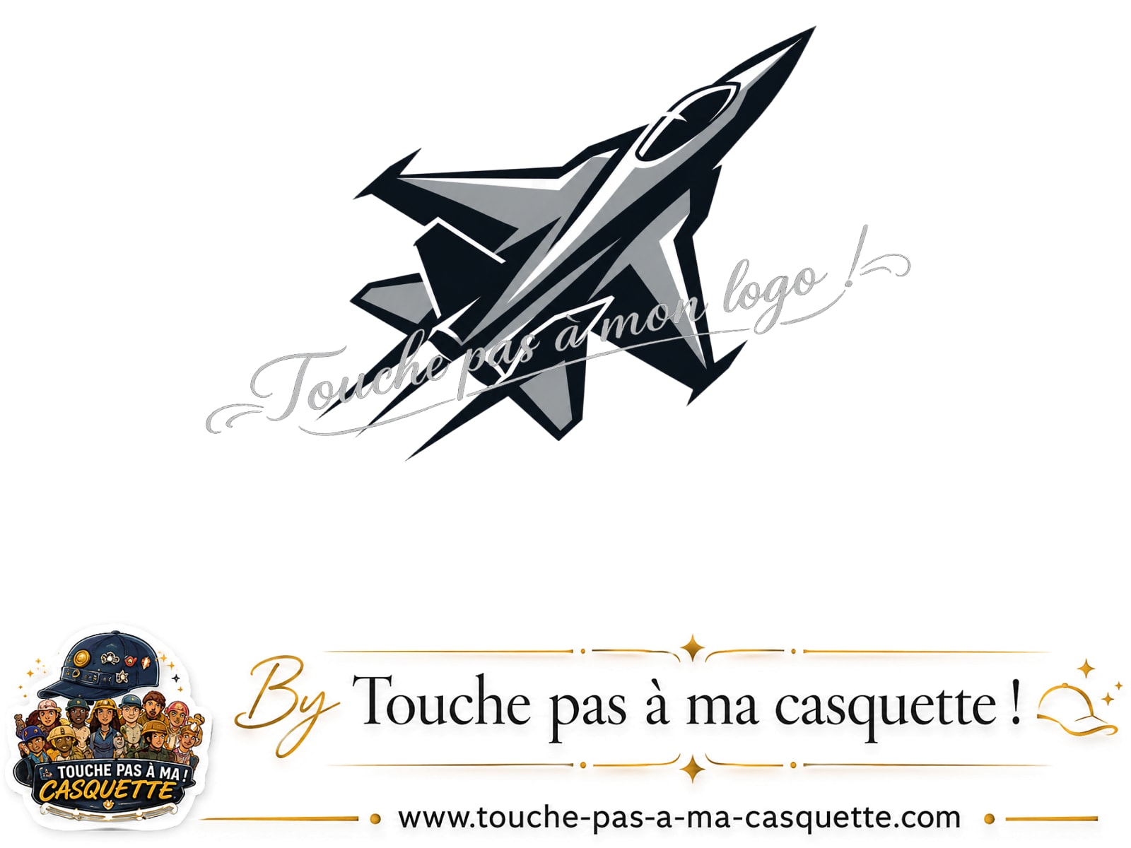 Visuel source Avion de chasse stylisé pour casquette personnalisée