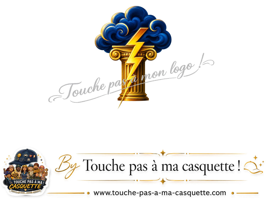 Visuel source Orage antique et éclair doré pour casquette personnalisée